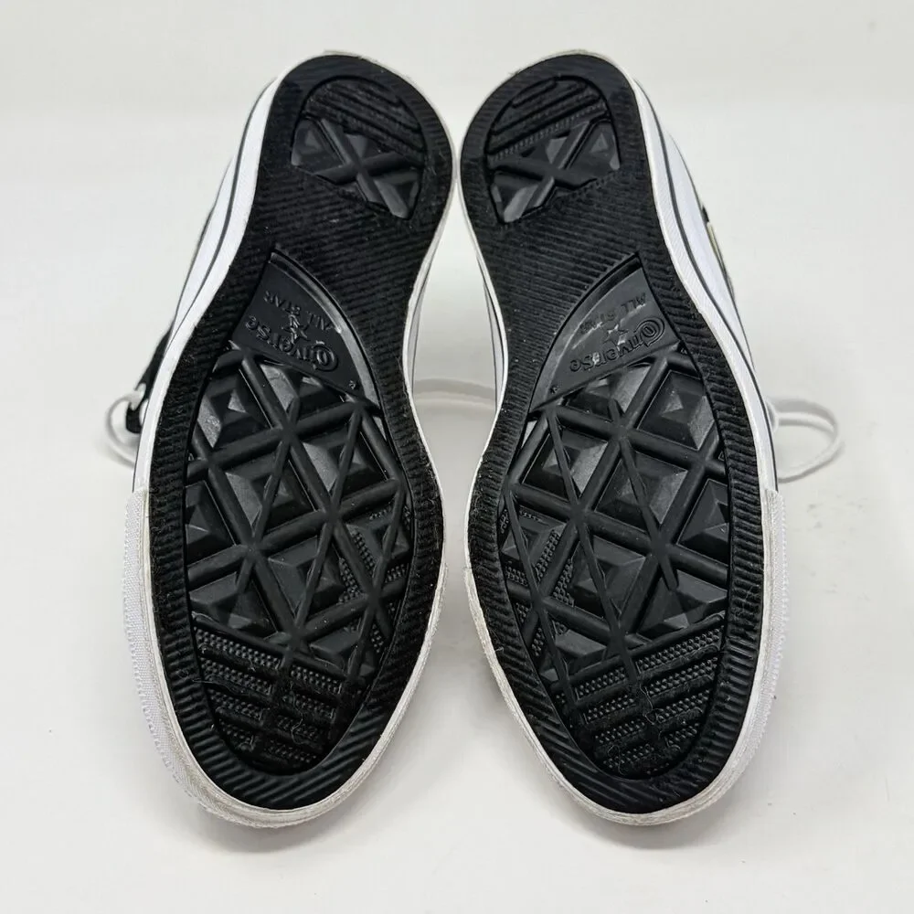 Converse All Star Cars Flames Sneakers Kids Juniors Size 4 Black High Top Shoes
